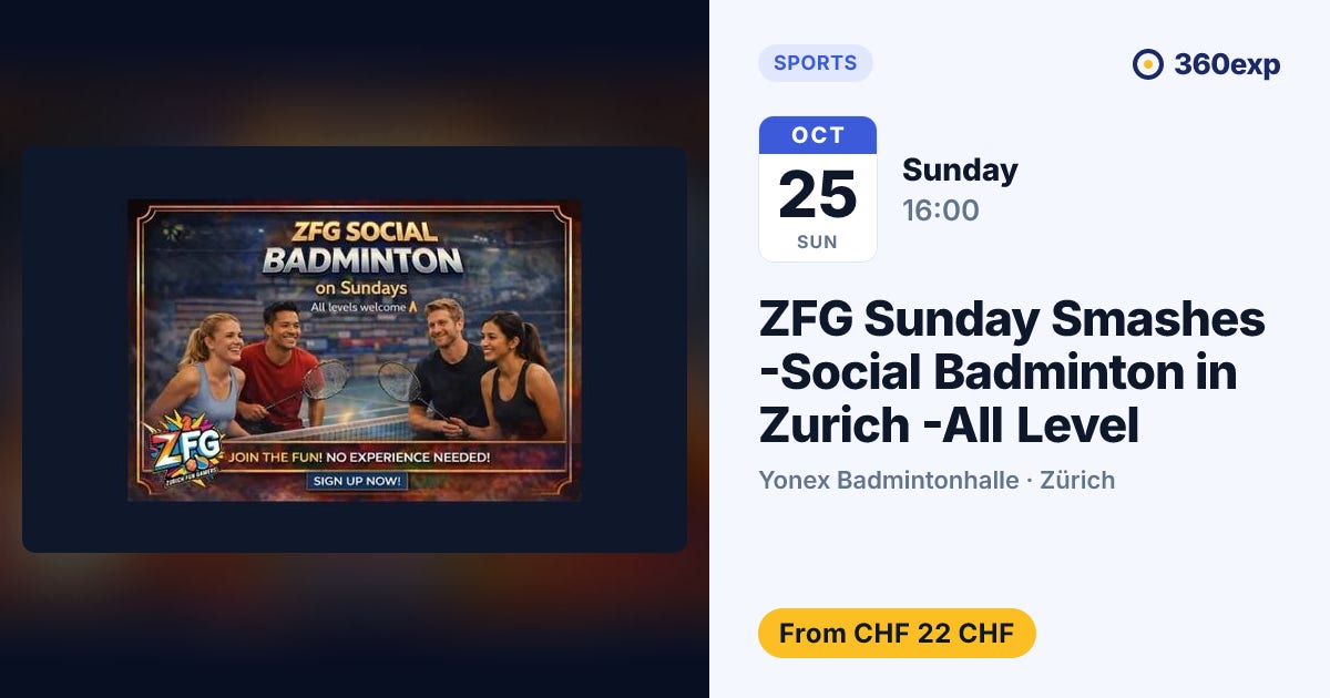 Photo: 360exp.net ZFG Sunday Smashes -Social Badminton in Zurich -All Level